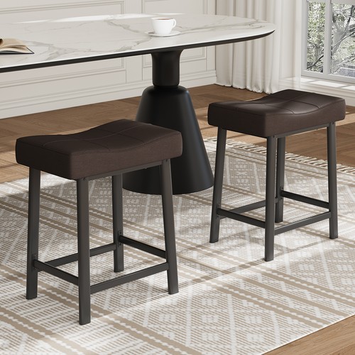 Set leather saddle bar stool - set,